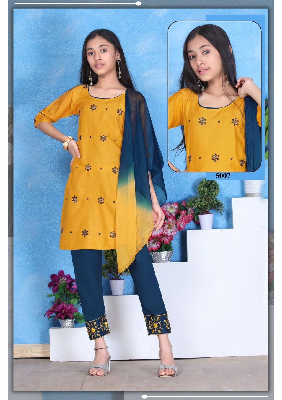 Gauri By Trendy Size Set Kids Kurti With Bottom Dupatta Girls Wear Catalog